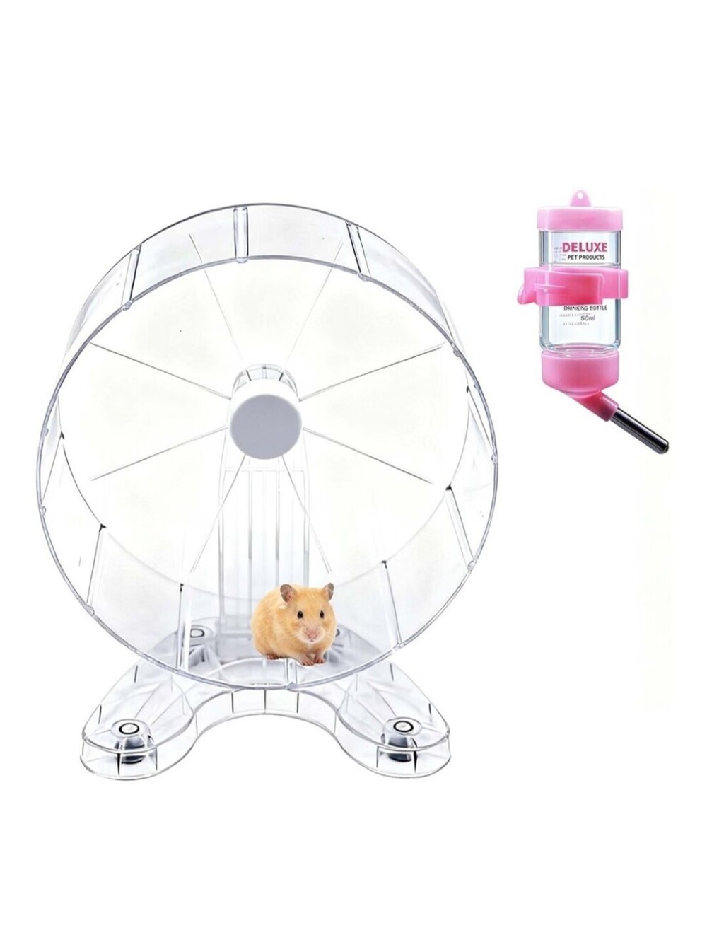8.5" Silent Hamster Exercise Wheel Transparent Adjustable Height Running